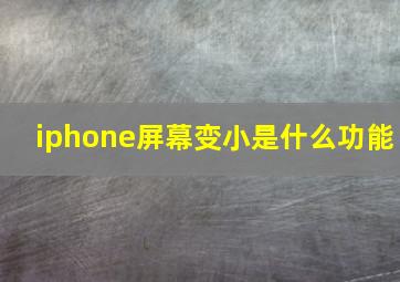 iphone屏幕变小是什么功能