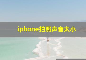 iphone拍照声音太小