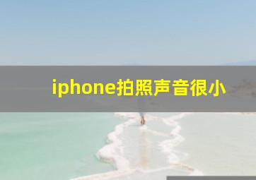 iphone拍照声音很小