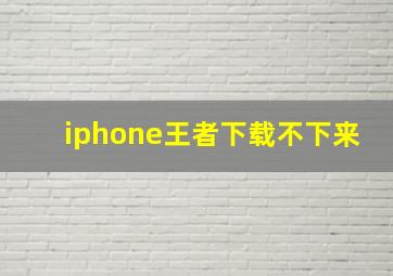 iphone王者下载不下来