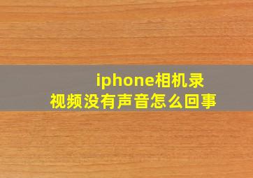 iphone相机录视频没有声音怎么回事