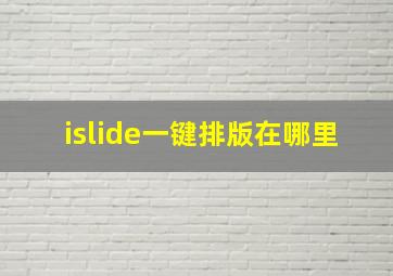 islide一键排版在哪里