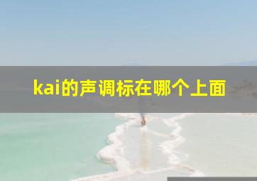 kai的声调标在哪个上面