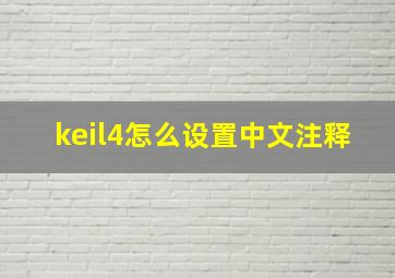 keil4怎么设置中文注释