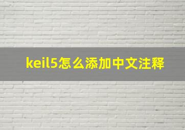 keil5怎么添加中文注释