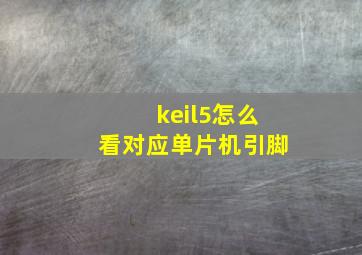 keil5怎么看对应单片机引脚