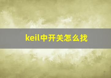 keil中开关怎么找