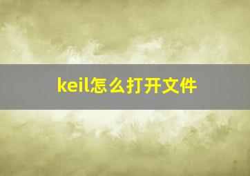 keil怎么打开文件