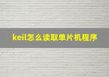 keil怎么读取单片机程序