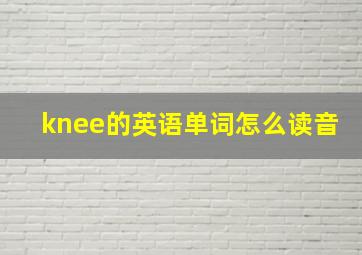 knee的英语单词怎么读音