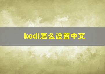 kodi怎么设置中文