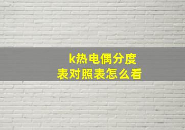 k热电偶分度表对照表怎么看