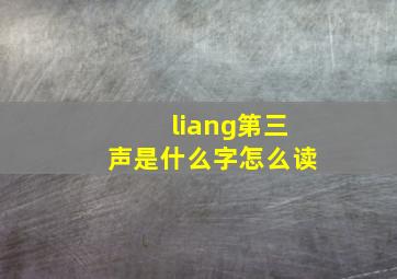 liang第三声是什么字怎么读