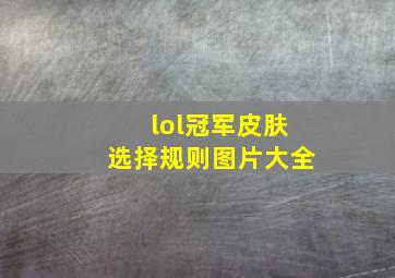 lol冠军皮肤选择规则图片大全