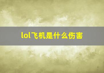 lol飞机是什么伤害