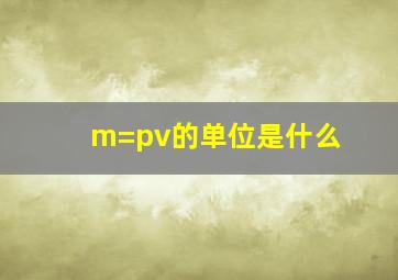 m=pv的单位是什么