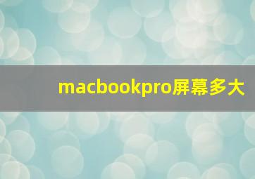 macbookpro屏幕多大