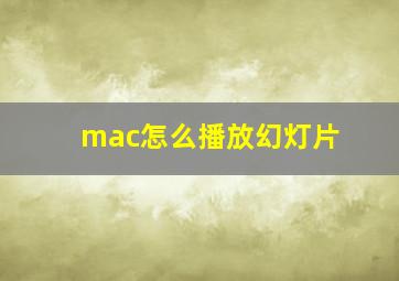 mac怎么播放幻灯片