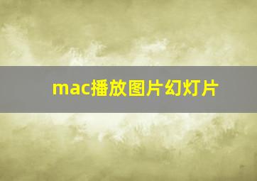 mac播放图片幻灯片