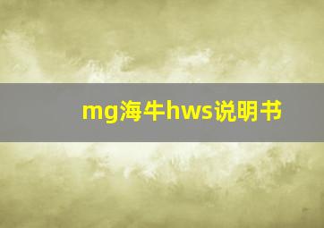 mg海牛hws说明书