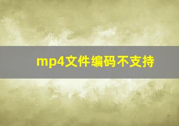 mp4文件编码不支持