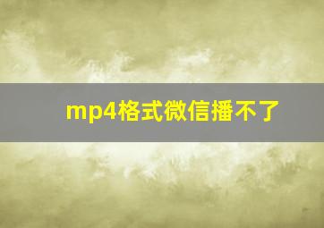 mp4格式微信播不了