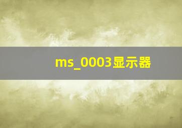 ms_0003显示器