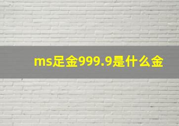 ms足金999.9是什么金