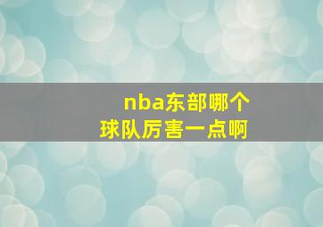 nba东部哪个球队厉害一点啊