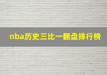 nba历史三比一翻盘排行榜