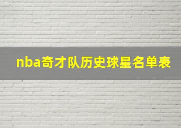 nba奇才队历史球星名单表