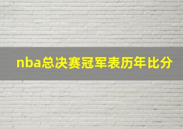 nba总决赛冠军表历年比分