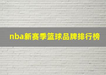 nba新赛季篮球品牌排行榜