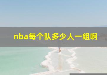 nba每个队多少人一组啊