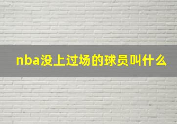 nba没上过场的球员叫什么