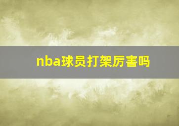 nba球员打架厉害吗