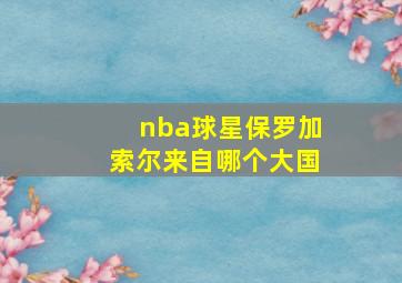 nba球星保罗加索尔来自哪个大国