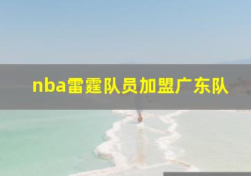 nba雷霆队员加盟广东队