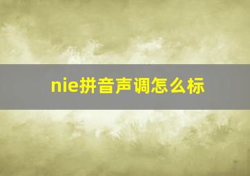 nie拼音声调怎么标