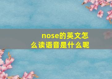 nose的英文怎么读语音是什么呢