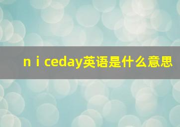 nⅰceday英语是什么意思