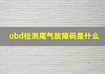 obd检测尾气故障码是什么