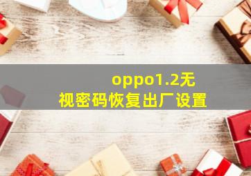 oppo1.2无视密码恢复出厂设置