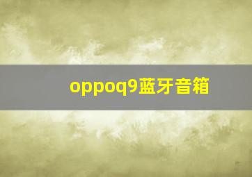 oppoq9蓝牙音箱