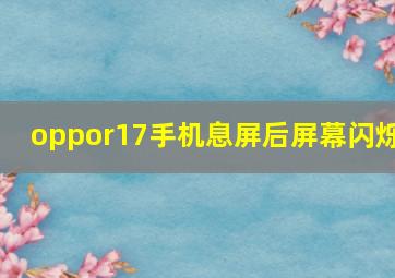 oppor17手机息屏后屏幕闪烁