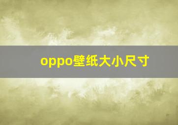 oppo壁纸大小尺寸