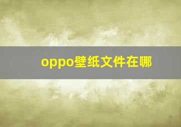 oppo壁纸文件在哪