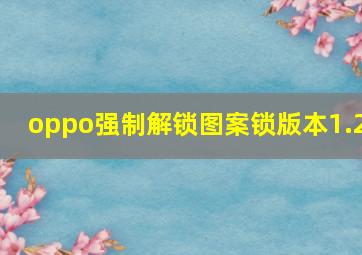 oppo强制解锁图案锁版本1.2