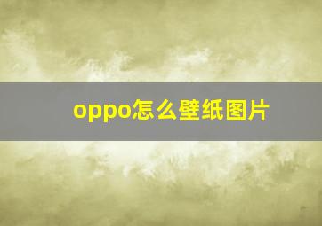 oppo怎么壁纸图片