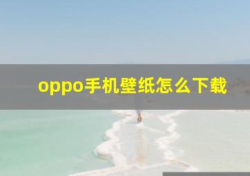 oppo手机壁纸怎么下载